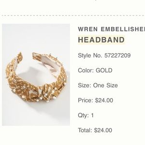 NWT Anthropologie Wren Embellished Headband